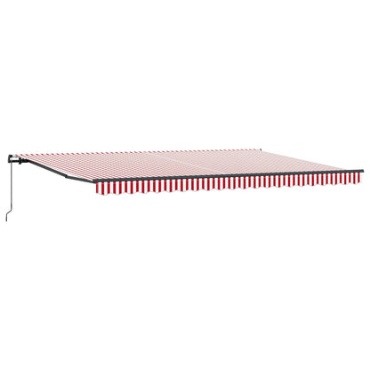 vidaXL Einziehbare Markise Rot und Weiß 500 x 300 cm Stoff