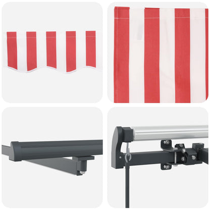 vidaXL Einziehbare Markise Rot und Weiß 500 x 300 cm Stoff