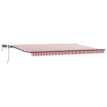 vidaXL Einziehbare Markise Rot und Weiß 500 x 300 cm Stoff