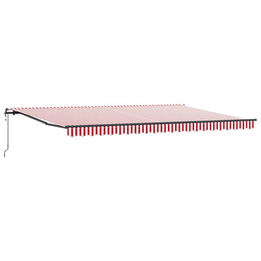 vidaXL Einziehbare Markise Rot und Weiß 500 x 300 cm Stoff