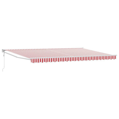 vidaXL Einziehbare Markise Rot und Weiß 500 × 300 cm Stoff und Metall