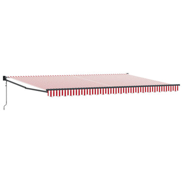 vidaXL Einziehbare Markise Rot und Weiß 500 × 300 cm Stoff und Metall