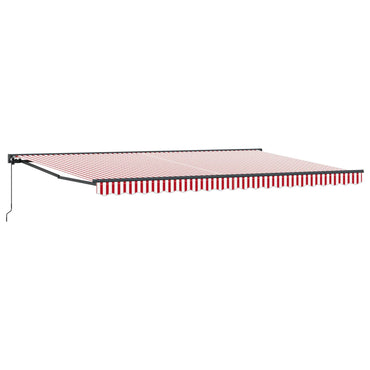 vidaXL Einziehbare Markise Rot und weiße Streifen 500x300 cm Stoff