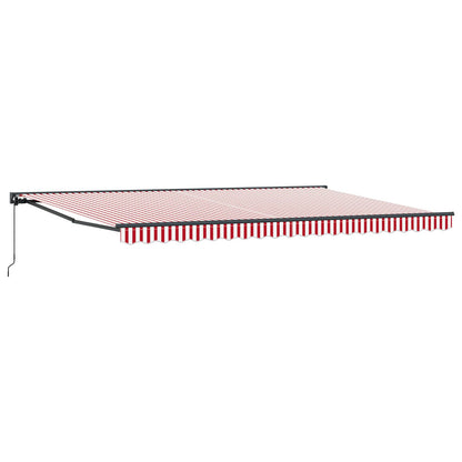 vidaXL Einziehbare Markise Rot und weiße Streifen 500x300 cm Stoff