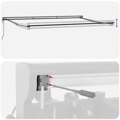 vidaXL Einziehbare Markise Rot und weiße Streifen 500x300 cm Stoff