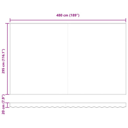 vidaXL Einziehbare Markise Mehrfarbig 500 × 300 cm Stoff und Metall