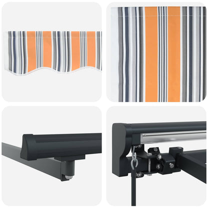 vidaXL Einziehbare Markise Bunt gestreift 500x300 cm Stoff