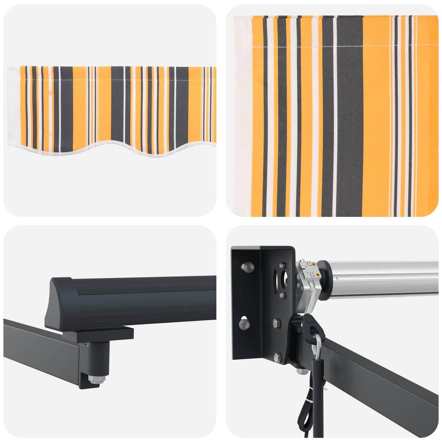 vidaXL Markise Mehrfarbig 500 x 300 x 165 cm Polyester und Metall