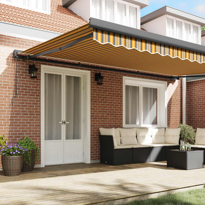 vidaXL Auvent rétractable multicolore 500 x 300 cm en tissu et métal