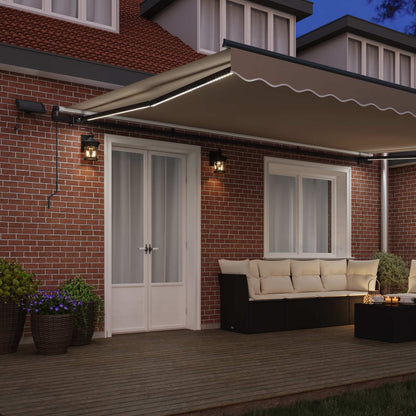 vidaXL Auvent rétractable en tissu beige 500 x 300 cm