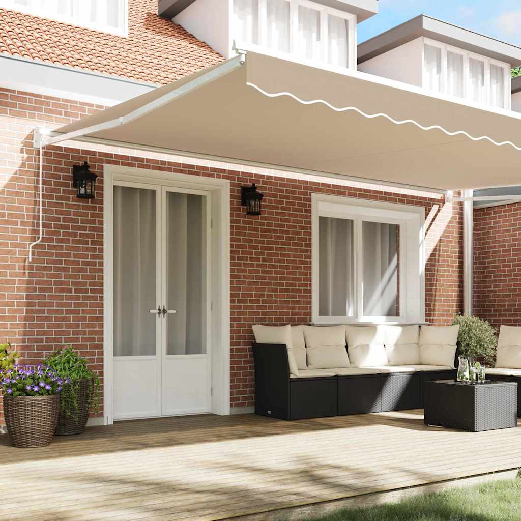 vidaXL Store banne beige 500 x 300 x 165 cm polyester et métal