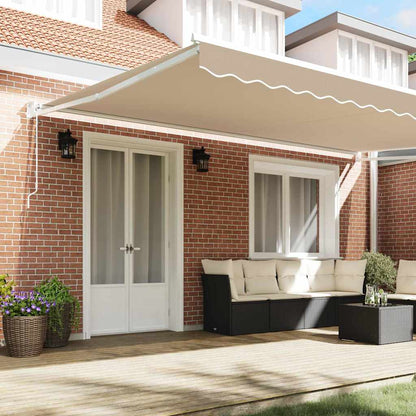 vidaXL Store banne Beige 500 x 300 x 165 cm Polyester et métal