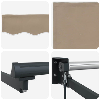 vidaXL Auvent Beige 500 x 300 x 165 cm Polyester et métal