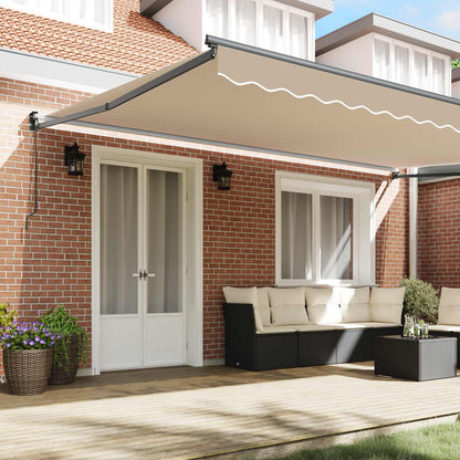 vidaXL Auvent Beige 500 x 300 x 165 cm Polyester et métal