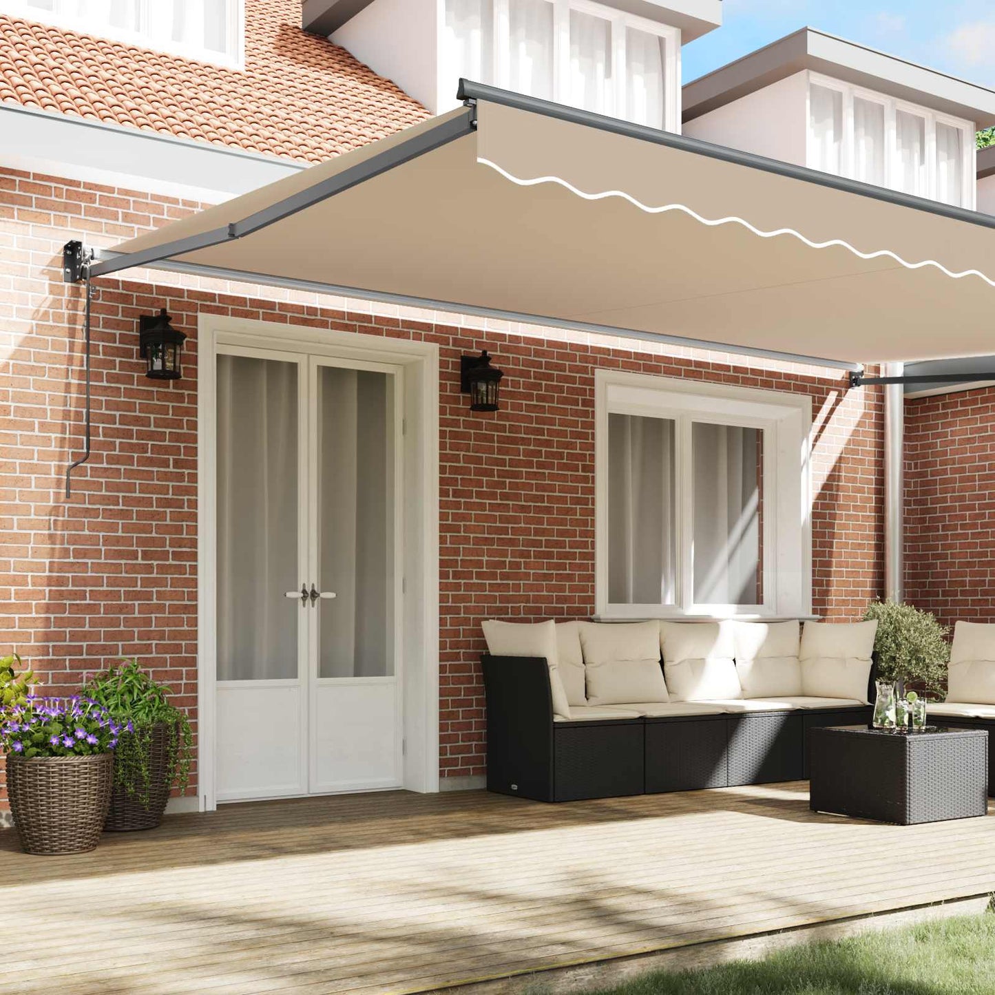 vidaXL Auvent beige 500 x 300 x 165 cm polyester et métal