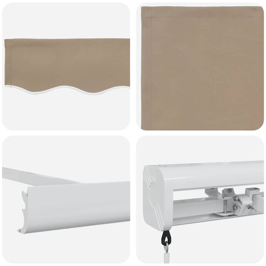 vidaXL Store banne rétractable beige 500 x 300 cm en tissu et métal