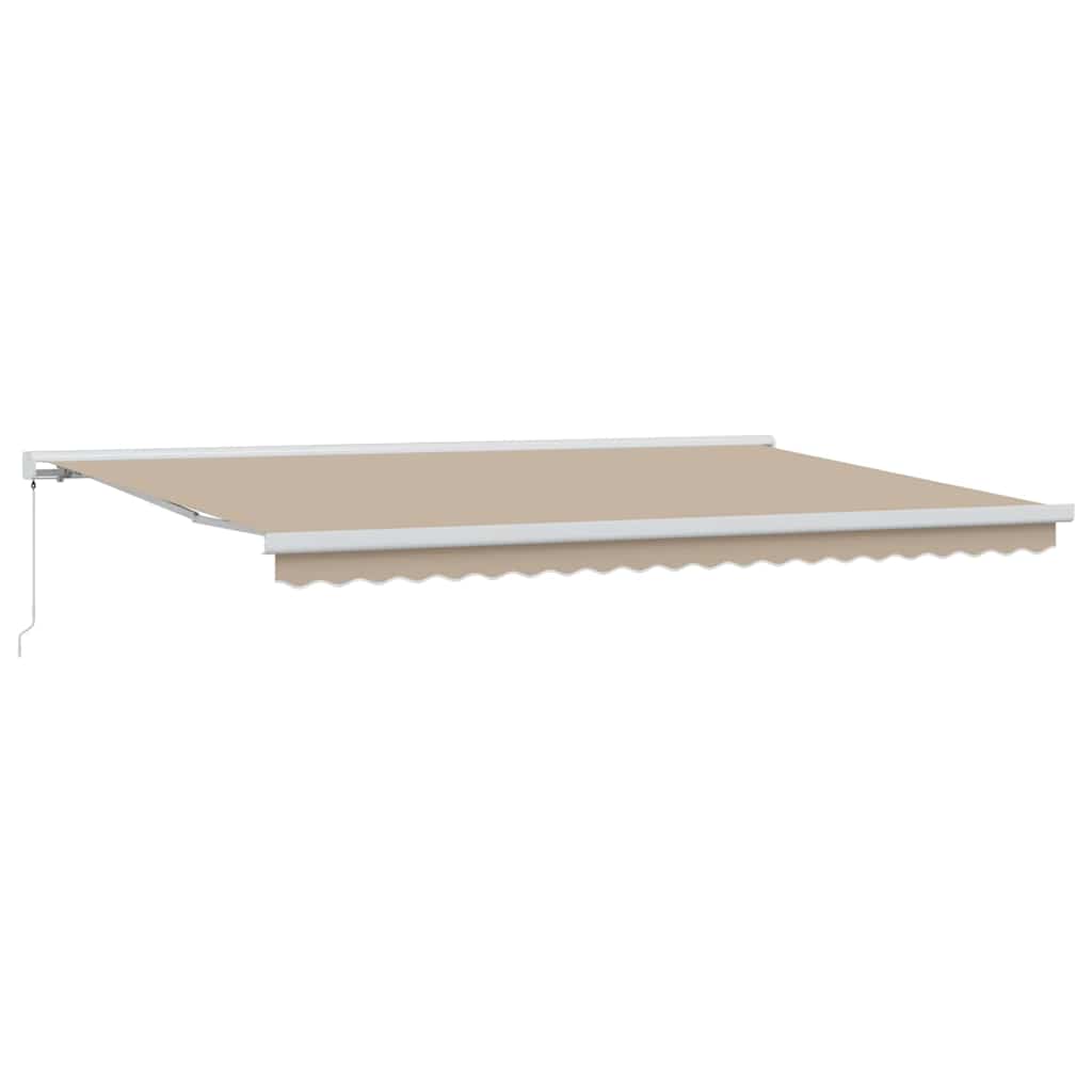 vidaXL Store banne rétractable beige 500 x 300 cm en tissu et métal