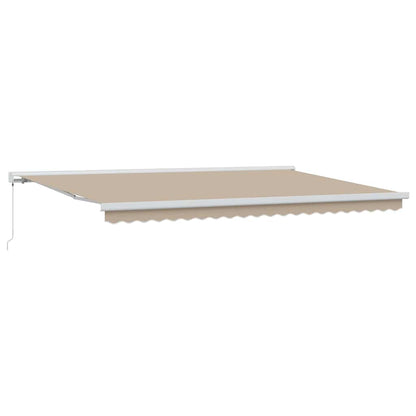 vidaXL Store banne rétractable beige 500 x 300 cm en tissu et métal