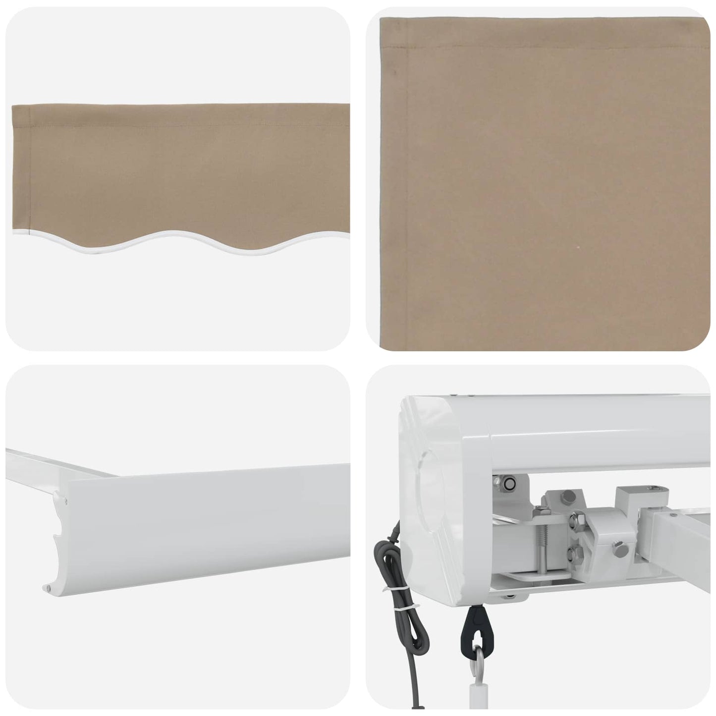 vidaXL Auvent beige 500 x 300 x 165 cm polyester et aluminium