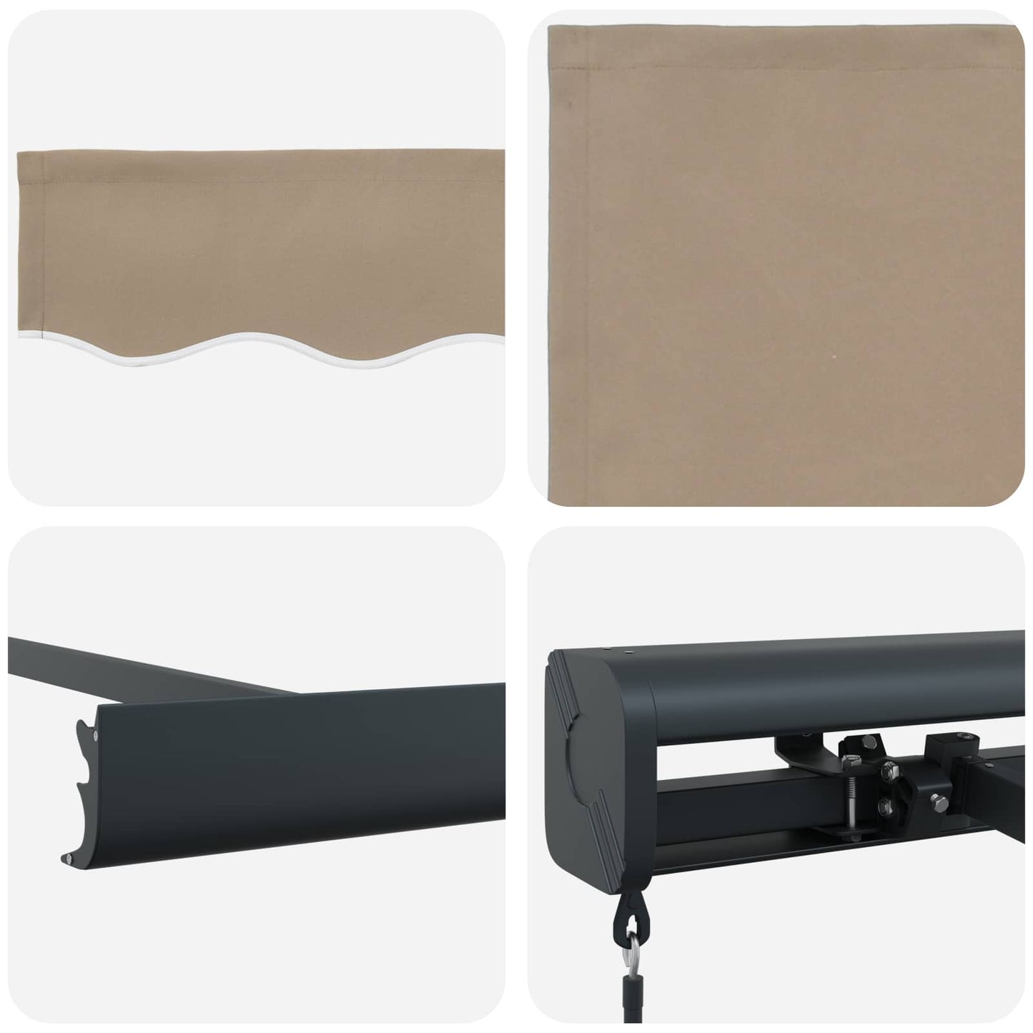 vidaXL Auvent rétractable Beige 500 x 300 cm Tissu et métal