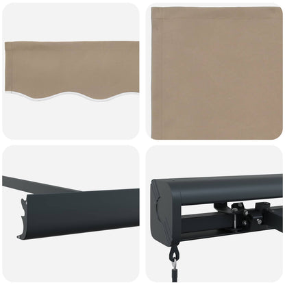 vidaXL Auvent rétractable Beige 500 x 300 cm Tissu et métal
