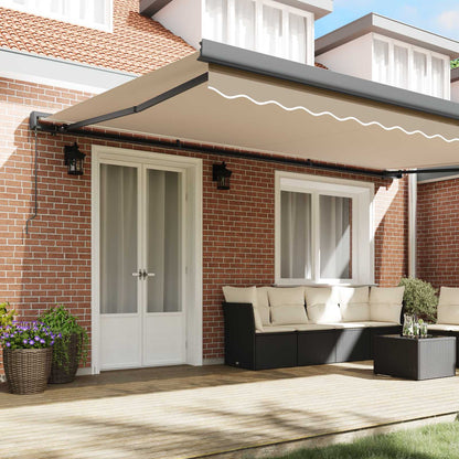 vidaXL Auvent rétractable Beige 500 x 300 cm Tissu et métal
