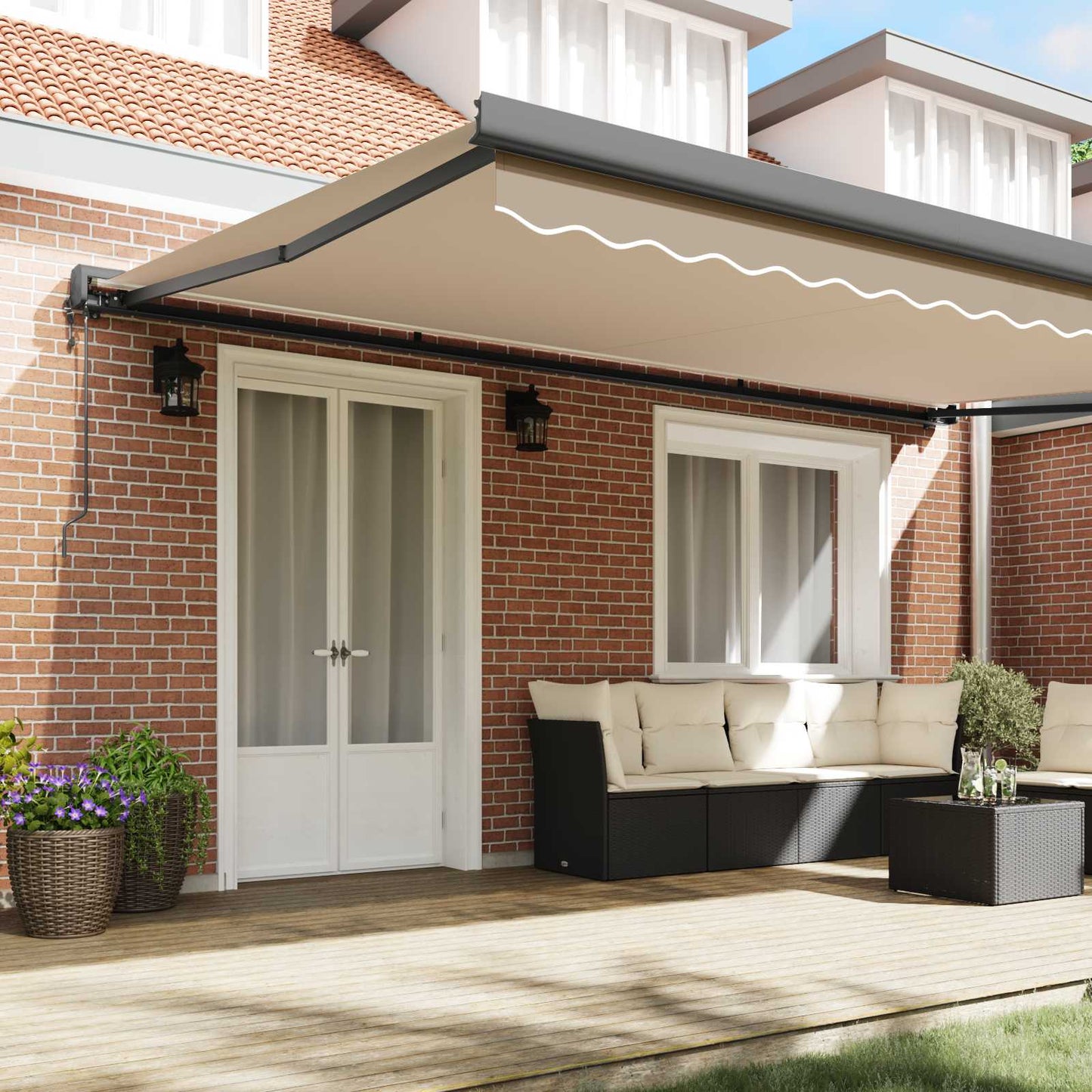 vidaXL Auvent beige 500 x 300 x 165 cm polyester et aluminium