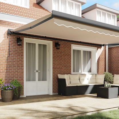 vidaXL Auvent beige 500 x 300 x 165 cm polyester et aluminium
