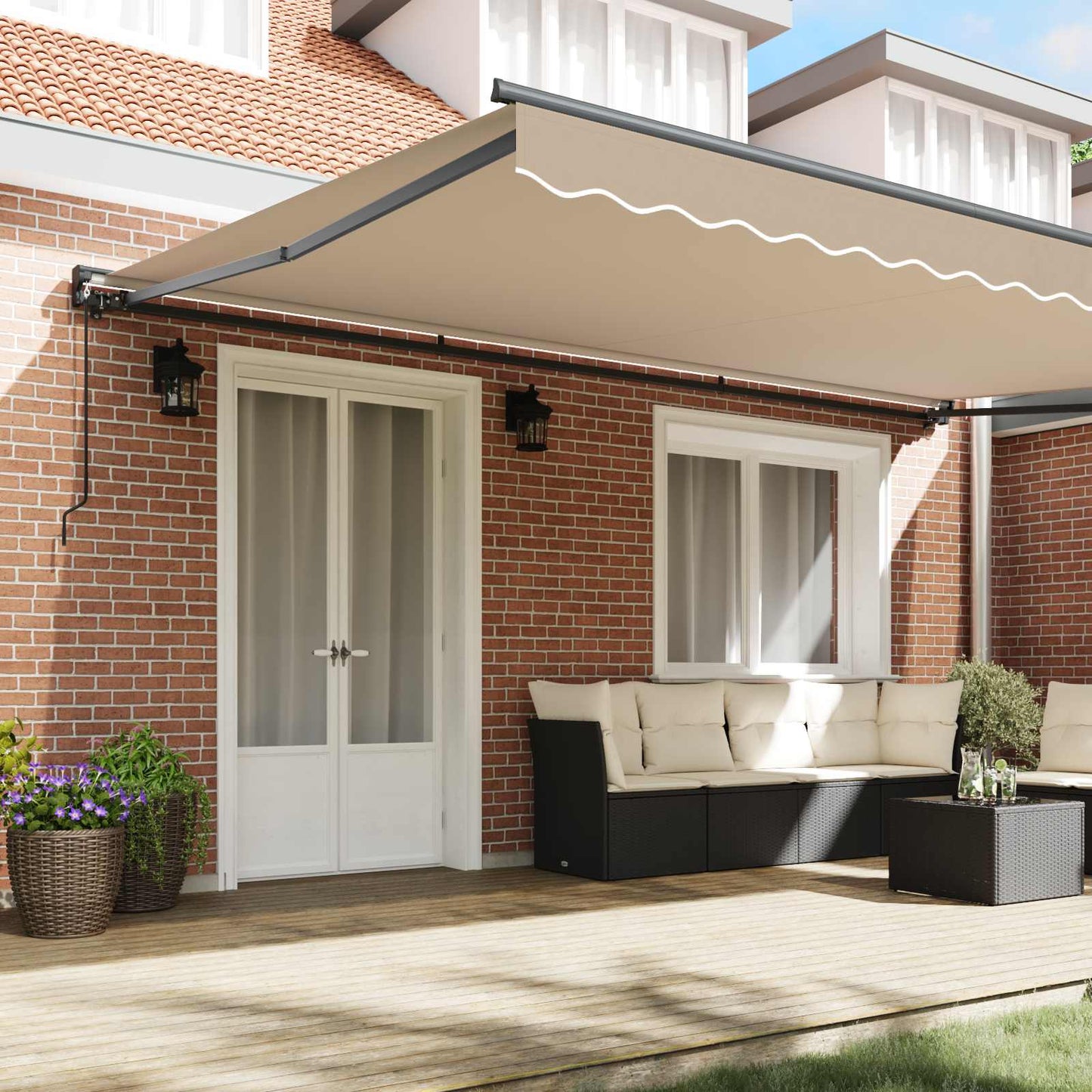 vidaXL Einziehbare Markise Beige 500 x 300 cm Polyester und Metall