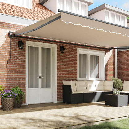 vidaXL Einziehbare Markise Beige 500 x 300 cm Polyester und Metall