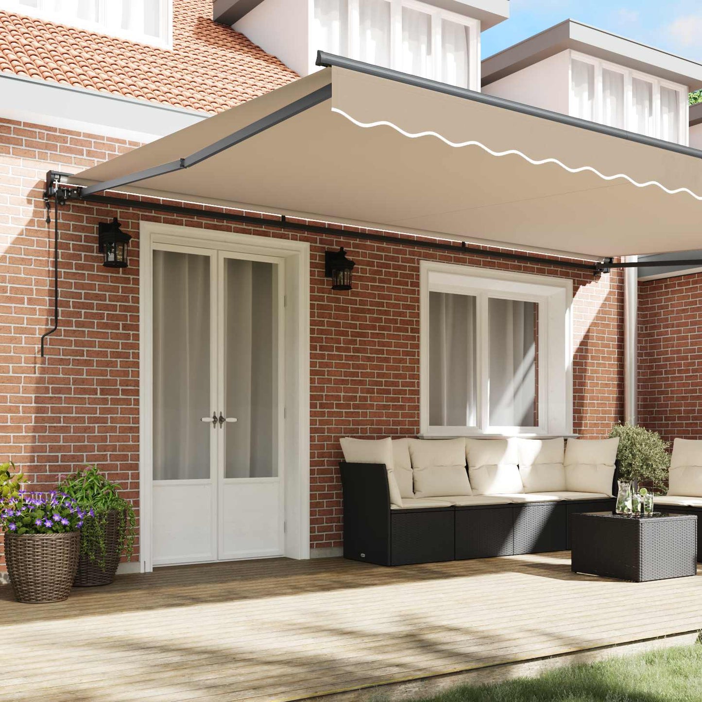 vidaXL Einziehbare Markise Beige 500 x 300 cm Polyester und Metall