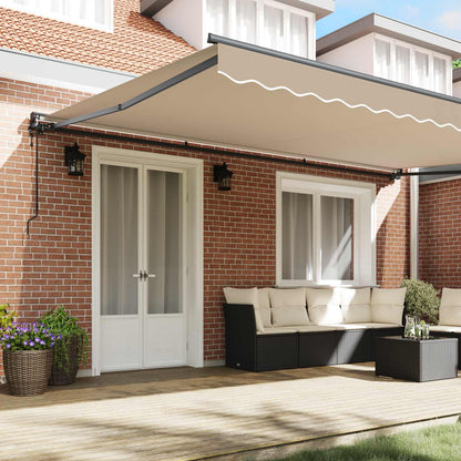 vidaXL Einziehbare Markise Beige 500 x 300 cm Polyester und Metall