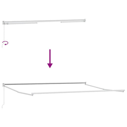 vidaXL Einziehbare Markise Weiß 500 × 300 cm Stoff und Metall