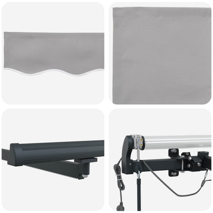 vidaXL Einziehbare Markise mit Hellgrau 500 x 300 cm Stoff