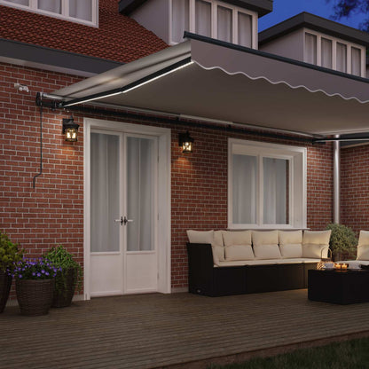 vidaXL Einziehbare Markise mit Hellgrau 500 x 300 cm Stoff