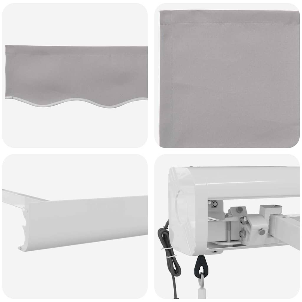 vidaXL Einziehbare Markise Hellgrau 500 × 300 cm Stoff, Metall
