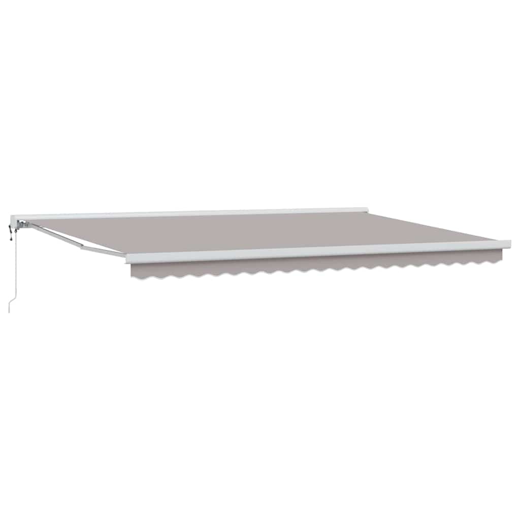 vidaXL Einziehbare Markise Hellgrau 500 × 300 cm Stoff, Metall