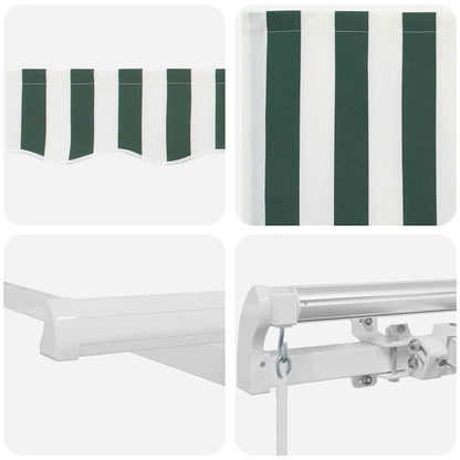 vidaXL Store banne rétractable à rayures vert et blanc 500 x 300 cm