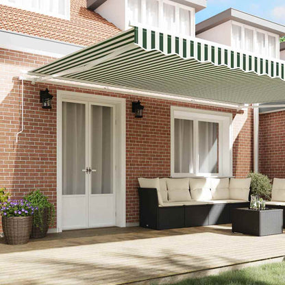 vidaXL Store banne rétractable à rayures vert et blanc 500 x 300 cm