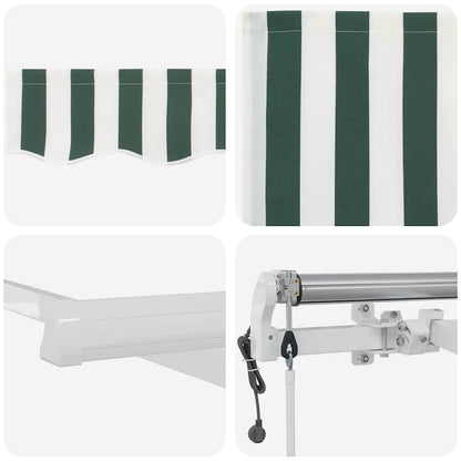 vidaXL Auvent rétractable 500 x 300 cm Vert et blanc