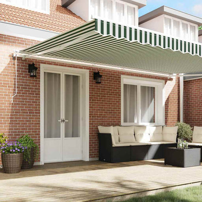 vidaXL Auvent rétractable 500 x 300 cm Vert et blanc