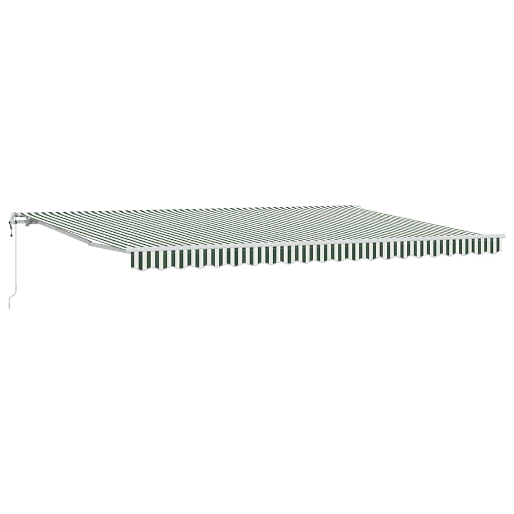 vidaXL Auvent rétractable 500 x 300 cm Vert et blanc