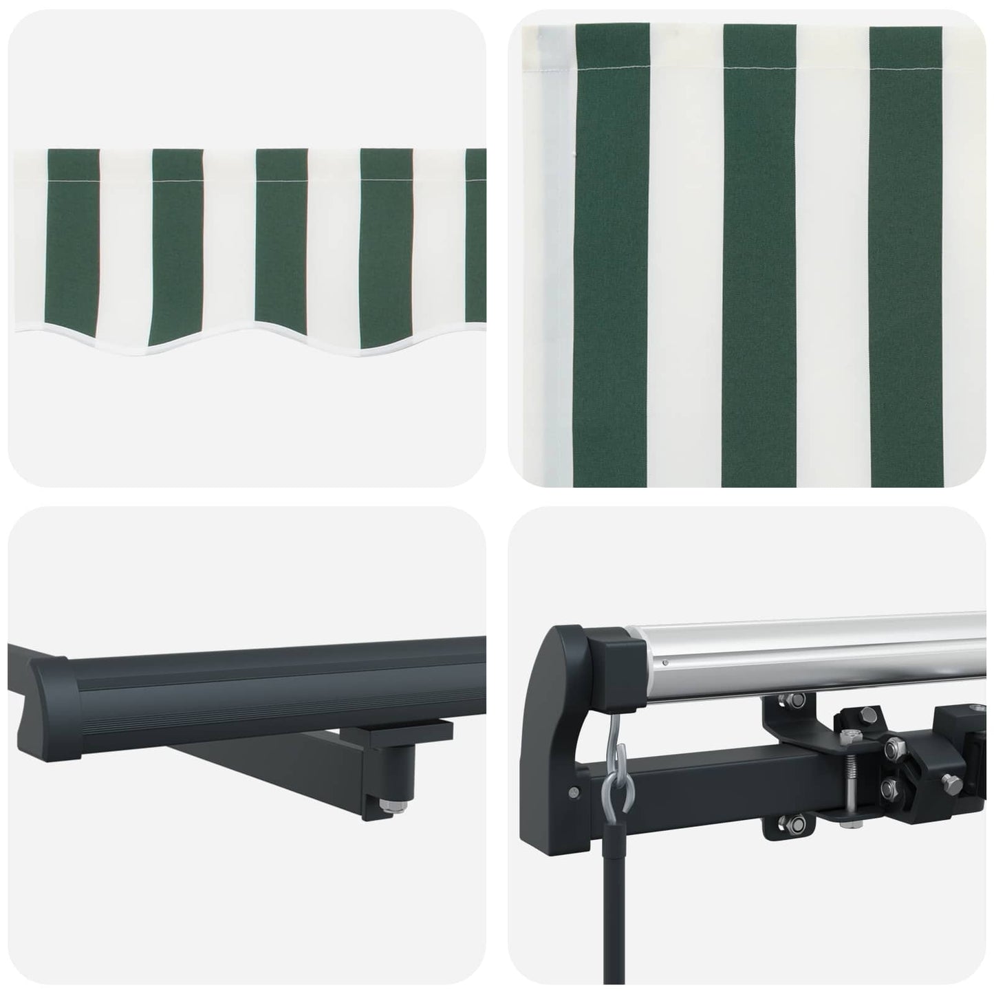 vidaXL Store banne rétractable Vert et blanc 500 x 300 cm Toile