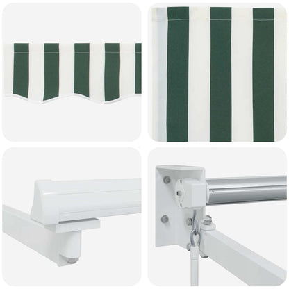 vidaXL Store latéral rétractable Rayé vert et blanc 500 x 300 cm