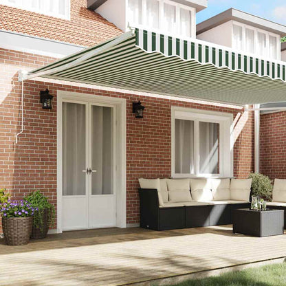 vidaXL Store latéral rétractable Rayé vert et blanc 500 x 300 cm