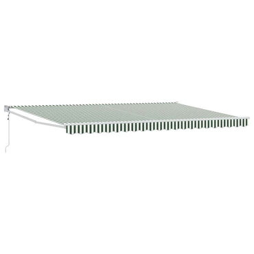 vidaXL Auvent rétractable à rayures vertes et blanches 500 x 300 cm