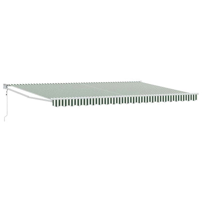 vidaXL Auvent rétractable à rayures vertes et blanches 500 x 300 cm