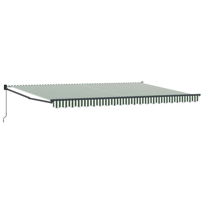vidaXL Auvent rétractable vert et blanc 500 x 300 cm