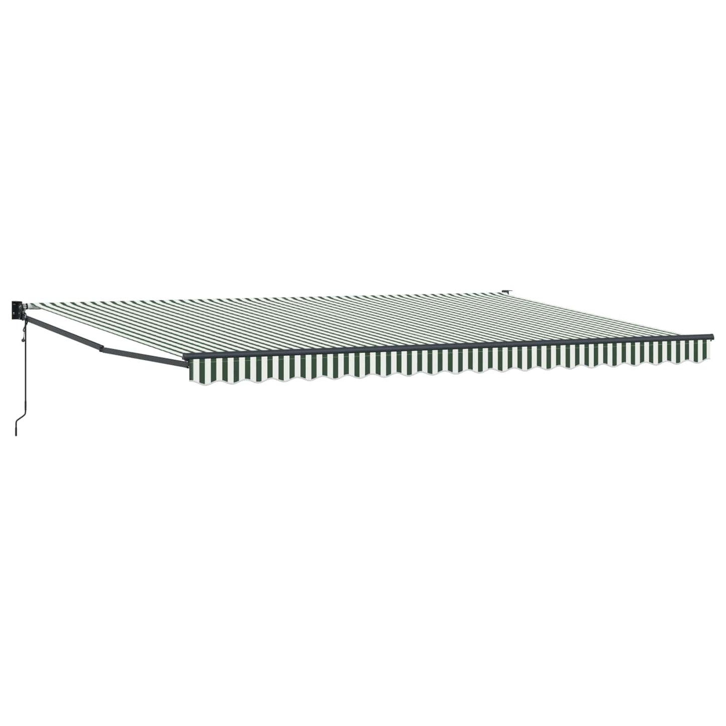 vidaXL Auvent rétractable à rayures vert et blanc 500 x 300 cm