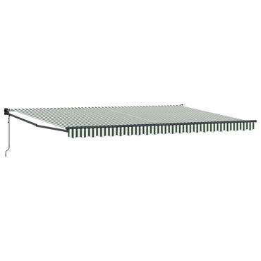 vidaXL Auvent rétractable à rayures vert et blanc 500 x 300 cm